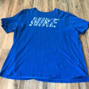 Blue Nike shirt